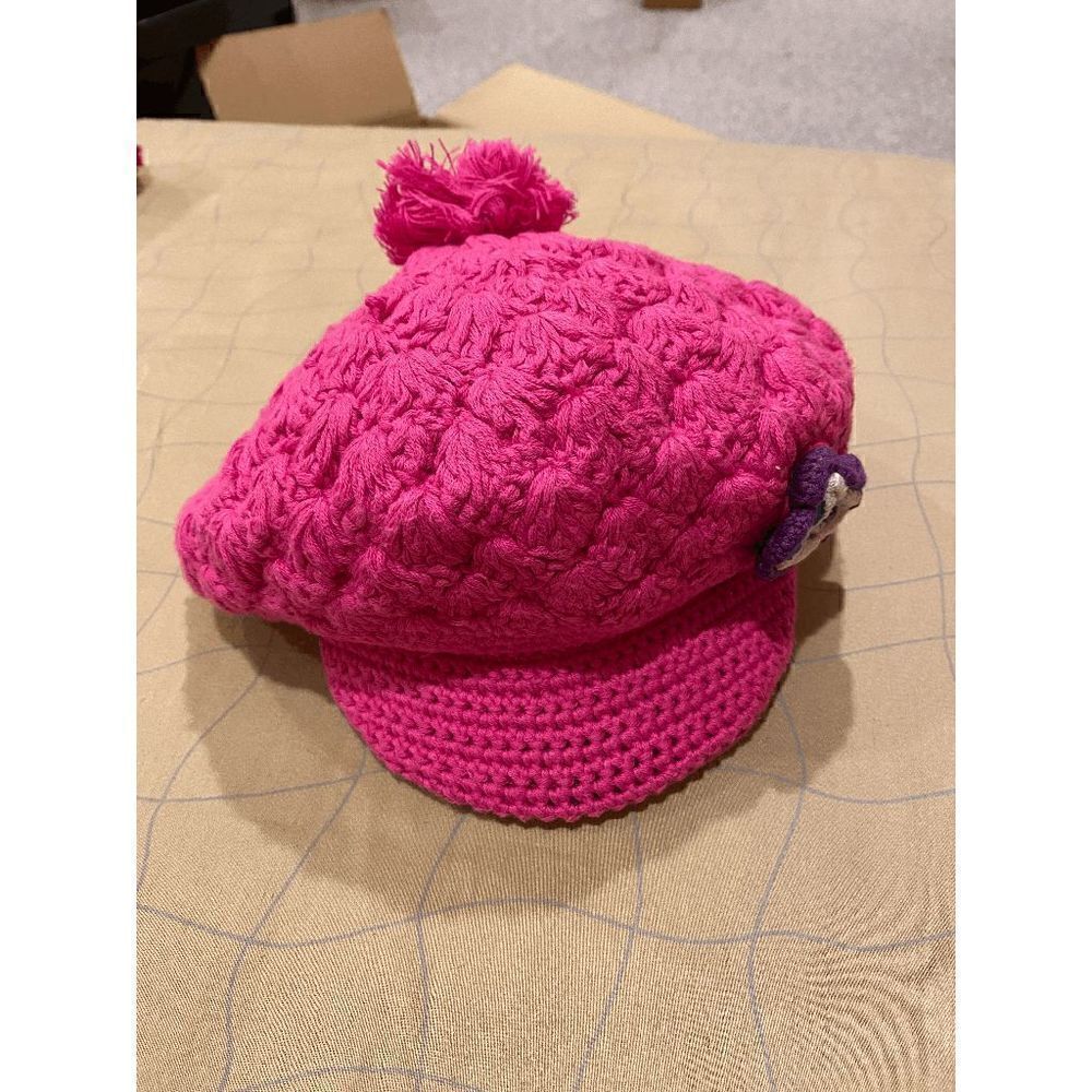 Hanna Andersson Girls Handmade Crochet Knit Bucket Hat Medium 100% Cotton